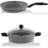 Schafer (pe-7120) Crust 26cm Granit Kaplama Karnıyarık Tencere Ve Tava Takımı Seti