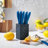 Schafer Quick Chef Standlı 7 Parça Mavi Bıçak Seti