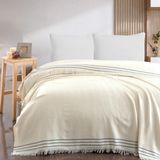Schafer Rena Çift Kişilik Pike 200 x 230 cm-Ekru/İndıgo