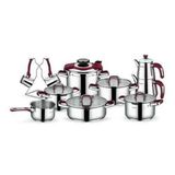 Schafer SHF44118 18 Parça Compact Bordo Çelik Çeyiz Seti