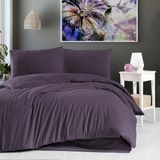 Schafer Soft Gofre Çift Kişilik Nevresim Takımı -4parça - 200 x 220 cm - Mürdüm