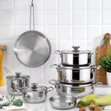 Schafer Steel Storm 12 Parça Inox Çelik Tencere Seti