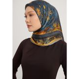 Schaless Gecenin Bahçesi - Gri - Aurora Desenli Janjan Eşarp - 90x90 Cm