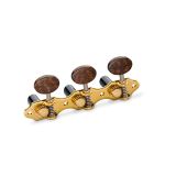 Schaller GrandTune Classic Hauser Klasik Gitar Burguları, Classical Guitar Tuners, Open Gear, 1:18 Gear Ratio, Gold Finish, Snakewood Buttons, Black String Rollers, 3L/3R Set