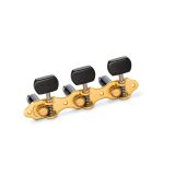 Schaller GrandTune Classic Hauser Klasik Gitar Burguları, Open Gear, Ultra-Precision 1:18 Gear Ratio, Satin Gold Finish, Ebony Buttons, Deluxe Precision String Roller System, 3L/3R Set