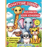 Schattige Dieren Kleurboek voor Kinderen 3-7 Jaar: Fijne en Makkelijke Kleurplaat met Katten, Hondjes, Olifanten en Meer – 46 Enkelzijdige Pagina’s voor Makkelijk Inkleuren