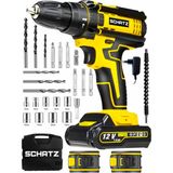 Schatz 12V Darbeli Li-Ion Çift Akülü Bakır Sargılı Şarjlı Vidalama Matkap 24 Parça Setli S320I488