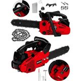 Schatz 25CC Mini Benzinli Testere Ağaç Odun Dal Budama ve Kesme Testeresi Hızar Motoru 35CM Testere Kırmızı