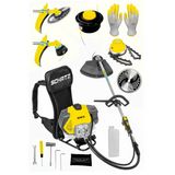 Schatz 5.9 Hp Sırt Tipi Benzinli Motorlu Ot Çalı Çim Biçme Tırpanı 11000RPM Sarı + Canavar Başlık