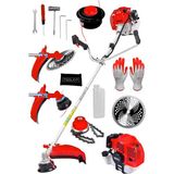 Schatz 5.9 Hp Yan Tipi Benzinli Motorlu Ot Çalı Çim Biçme Tırpanı 11000RPM Kırmızı + Canavar Başlık