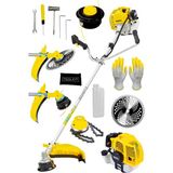 Schatz 5.9 Hp Yan Tipi Benzinli Motorlu Ot Çalı Çim Biçme Tırpanı 11000RPM Sarı + Canavar Başlık