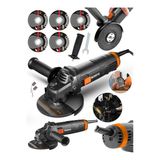 Schatz 750W Bakır Sargılı Avuç Içi Spiral Taşlama Demir Metal Kesme Makinesi Siyah 125 mm + 5 Disk