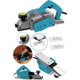 Schatz 800W Sjs Metal Şanzıman Bakır Sargı Motor Çift Bıçaklı Planya Rende Makinesi Mavi + 2 Uç