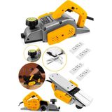 Schatz 800W Sjs Metal Şanzıman Bakır Sargı Motor Çift Bıçaklı Planya Rende Makinesi Sarı + 4 Uç