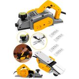 Schatz 800W Sjs Metal Şanzıman Bakır Sargı Motor Çift Bıçaklı Planya Rende Makinesi Sarı + 4 Uç