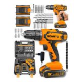 Schatz Pro 12V 1.5 Ah Darbeli Çelik Şanzıman Çift Akülü Bakır Sargılı Şarjlı Vidalama Matkap 24 Pcs Turuncu