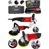 Schatz Profesyonel 1200W 6 Kademe Devir Ayarlı Pasta Cila Polisaj Makinesi 180MM Kırmızı