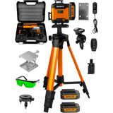 Schatz Profesyonel 360° 16 Köşe Otomatik Hizalama Tripod'lu Yeşil Işık Lazer Hizalama Turuncu