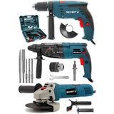 Schatz Profesyonel Elektrikli 3'lü Set Matkap,taşlama,kırıcı Delici Hilti