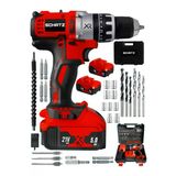 Schatz Xr 21V 5 Ah Metal Şanzıman Li-Ion Çift Akülü Darbeli Şarjlı Vidalama Matkap Kırmızı