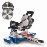 Scheppach HM216 gönye testere 2000 W, Ø 216 mm testere bıçağı, kesme kenarı lazerli ve LED'li 34 cm kesme genişliği, hızlı kilitli döner masa, 2 sert metal testere bıçağı dahil