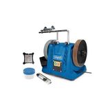 Scheppach TIGER5000S ıslak zımpara sistemi, Homekit dahil | 150 W endüksiyon motoru | 200 mm çapında değerli oksitten bileme taşı | 40/60 / 70 | çekme macunu, taş hazırlama aleti ve açı ölçer ile