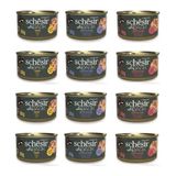 Schesir 12x80 gr After Dark Parça Etli 3 Çeşit Karma Kedi Konservesi