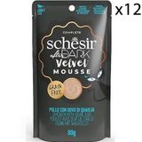Schesir 12x80 gr After Dark Tavuk ve Bıldırcın Yumurtalı Pouch Mousse Kedi Yaş Maması