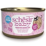 Schesir 70 gr Baby Tavuklu ve Tavuk Karaciğerli Et Suyunda Yavru Kedi Konservesi