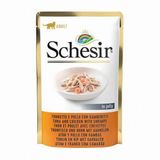 Schesir 85 gr Ton Balıklı Tavuklu ve Karides Yetişkin Kedi Pouch Konserve