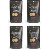 Schesir After Dark Tavuk ve Sığır Etli Pouch Kedi 4x80 gr Yaş Mama