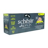 Schesir After Dark Tavuk&Bıldırcın Yumurtası&Sığır&Ördek Et Suyunda Pate Yetişkin Kedi Konservesi Çeşit Paketi 12x80g