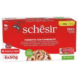 Schesir C103 Multipack Ton Balıklı ve Karides Kedi Yaş Maması 6 x 50 Gr