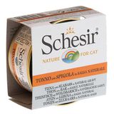 Schesir Cat Broth Naturel Sauce Ton Balıklı ve Levrek Etli 70 GR Kedi Konserve