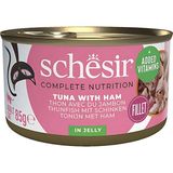 Schesir Jelly Ton Balığı ve Jambonlu Konserve Yetişkin Kedi Maması 85GR 12LI Paket