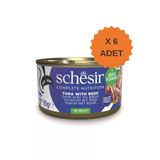 Schesir Jelly Ton Balığı Ve Sığır Eti Jöle İçinde Yetişkin Kedi Konservesi 85Gr X 6 Adet