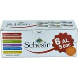 Schesir Multipack Karışık Kedi Yaş Maması 85 Grx6 İstiridye Tatlı Tüm Yaş Grupları İçin Yüksek Kalite