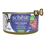 Schesir Tam Ve Dengeli Ton Balığı İle Ringa Balıklı Jöle İçinde Kedi Konservesi 140G X 4 Adet
