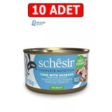 Schesir Ton Balıklı Ve Levrekli Jelly Kedi Yaş Maması 85Gr 10Adet Kedi Konserve Islak Mama