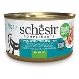 Schesir Ton Balıklı ve Sarı Kuyruk Balıklı Jöle Içinde Konserve Kedi Maması 70GR