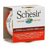Schesir Ton Balıklı ve Sığır Etli Pirinçli- Yaş Ke Kedi Maması 85 gr Skt: 05/2027