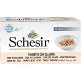 Schesir Ton Balıklı ve Somonlu Jelly Kedi Yaş Maması 50GR 6 Adet Kedi Konserve Islak Mama