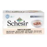 Schesir Ton Balıklı Ve Somonlu Jelly Kedi Yaş Maması 50Gr 6Lı Kedi Konserve Islak Mama