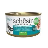 Schesir Ton ve Sarı Kuyruk Balıklı Jöle İçinde 70 gr Kedi Konservesi