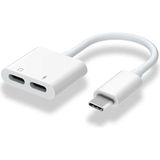 Schitec 2in1 Type-C Kulaklık ve Şarj Dönüştürücü Hızlı Şarj Adaptör JH032 - Beyaz