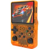 Schitec 3.5 Inç Otg Çıkışlı Taşınabilir Retro Oyun Konsolu 15000+ Oyunlu Şeffaf Turuncu R36s