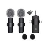 Schitec 3in1 Type-C Lightning 3.5mm Çıkışlı Ikili Kablosuz Hd Wireless Yaka Mikrofonu K3519