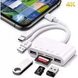 SChitec 3in1 Type-C/Lightning/UsbA to Kart Okuyucu & Usba Dönüştürücü Adaptör