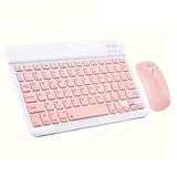 Schitec Bluetooth Klavye + 2,4 Ghz+Bluetooth Mouse Seti Type-C Şarjlı Pembe