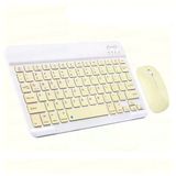 Schitec Bluetooth Klavye + 2,4 Ghz+Bluetooth Mouse Seti Type-C Şarjlı Sarı